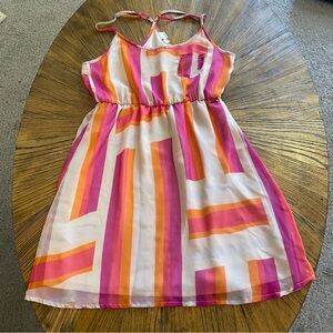 Roxy Pink and Orange Striped Dress